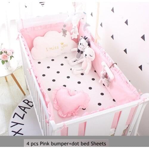Nordic Baby Bumpers Set In The Crib A Proctective Barrier For The Bed Newborns Cotton With Ruffle End Kid Kawaii Room Decoration