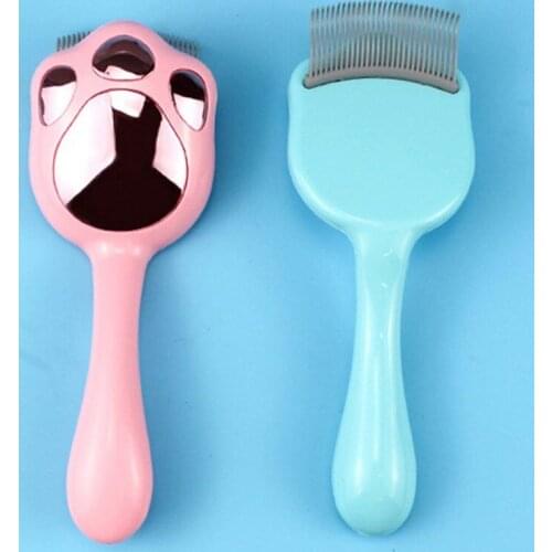 Pet Cat Dog Massage Comb Long Handle Shell Grooming Brush Hair Removal Shedding Brush Multifunction Pet Grooming Accessories P