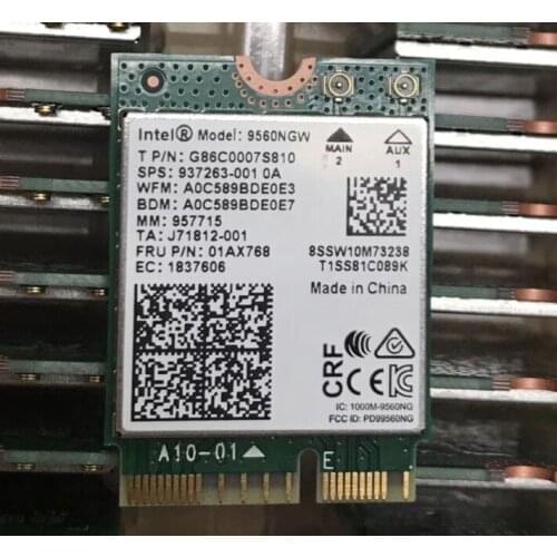 Dual Band Wireless AC for Intel 9560NGW 802.11ac NGFF Key E 2.4G/5G WiFi Card Bluetooth 5.0 lenovo 01AX770 hp 937265-001 dell