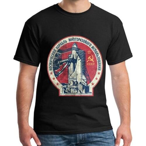 Russia CCCP Soviet Union USSR Era Rocket Buran Space Shuttle T-Shirt. Summer Cotton Short Sleeve O-Neck Mens T Shirt New S-3XL