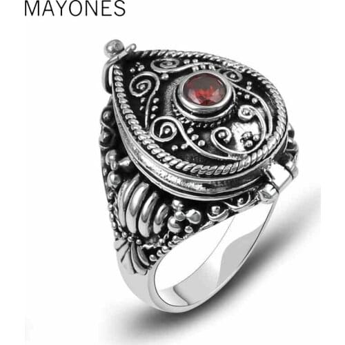 Hot Sale Karma mini Photo box can hold things jewelry 925 sterling silver ring for women or men wedding ring 925 jewelry