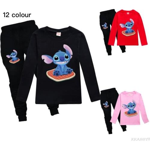 Disyen Stitch Game Suit for Teens Girls Boys Children Cartoon Anime Sweatshirt Suit Kids Autumn Clothes