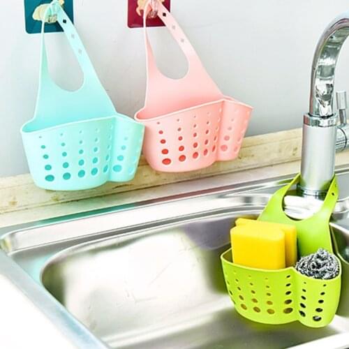 Kitchen Sink Sponge Holder Draining Drying Rack Kitchen Hanging Storage Organizer Tools Storage Shelf Sink Holder Drain Basket