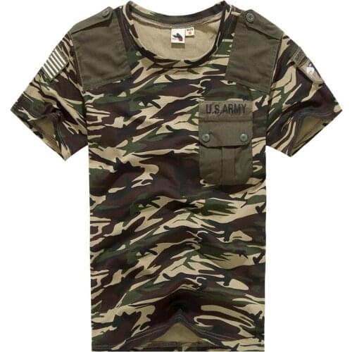 Hot Sale T-Shirts Casual Division 100% Cotton With Pockets T-Shirt Military Tactical Comfortable Male T-shirt Tees Breathable