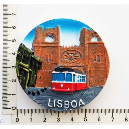 Lisboa Portugal) Fridge Magnet,Creative Travel Commemorate Crafts 3D Ornaments Magnetism Resin Material Refrigerator Stickers
