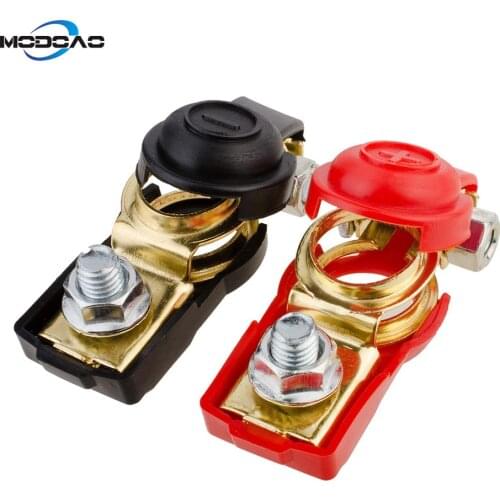 1 Pair Battery Terminal Heavy Duty Car Vehicle Connector Car Battery Copper Terminal Pile Head Clamp Clips for Car Truck Caravan
