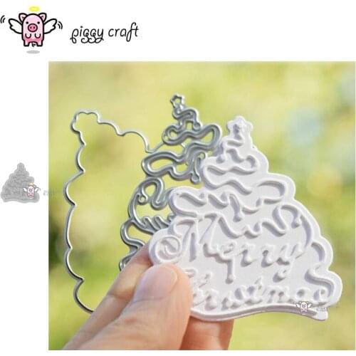 Piggy Craft metal cutting dies cut die mold New Merry Christmas tree Scrapbook paper craft knife mould blade punch stencils dies
