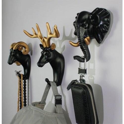 Animal Head Pattern Wall Hanging Coat Hook Porch Decor Home Decoration Hat Key Hanger