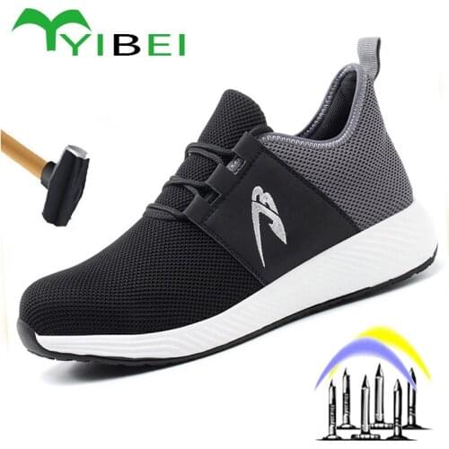 Summer New Style Mens Steel Toe Work Safety Boots Casual Breathable Outdoor Sports Shoes Puncture-Proof Boots Industrial Shoes