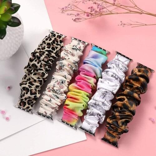 Scrunchie Solo Loop for Apple watch band 42mm 40mm Strap Elastic Nylon bracelet for applewatch series 6 5 4 3 se band 44mm 38mm