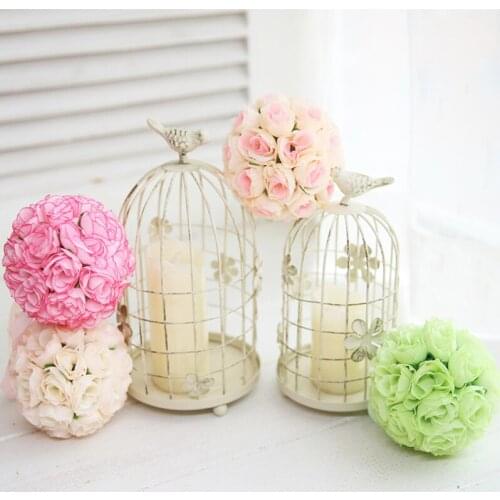 Yoshiko 7.5cm Mini Silk Kissing Rose Flowers Ball Sale for Wedding Party Decoration Hanging Artificial Decorative Flower Balls