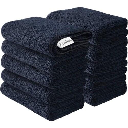 Sinland Microfiber Hair Drying Towel Beauty Salon Spa Bath Towels Fast Drying for Home Hotel 41cmx69cm 6 Pack Black Dark Blue