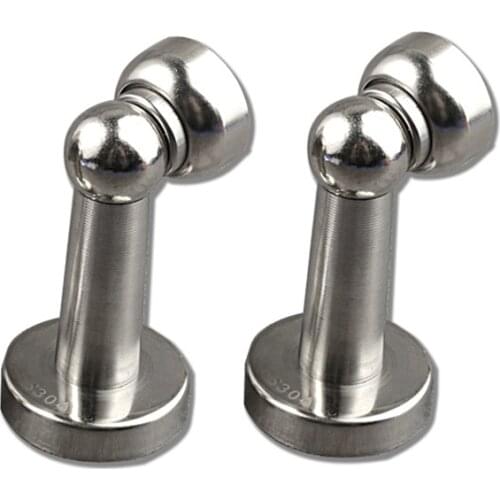 Thicknessed Stainless Steel Magnetic Sliver Door Stop Stopper Holder Catch Floor Fitting With Screw For Family Home Hardware
