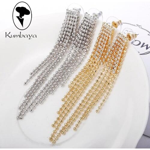 White & Gold Claw Chain Beads Chain Long Drop Earrings Women Exaggerated Jewelry Accessories Statements Top-rated Jewelry E18600