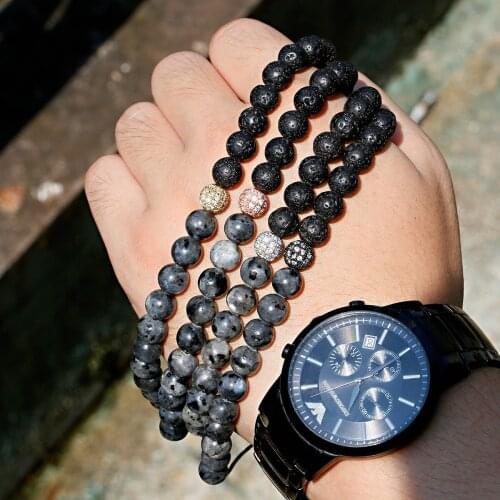 Natural Labradorite Stone +Lava Stone Bracelet Men Charm Chakra Healing Energy Bracelets For Women Yoga Buddha Bracelet Jewelry