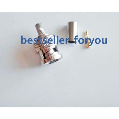 1Pcs Brass BNC Q9 Male Plug Crimp RG58 RG142 LMR195 RG400 Cable Straight RF Connector