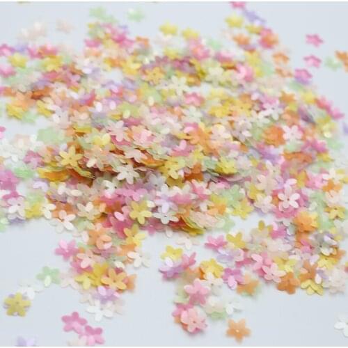 15g/lot Flower Seuiqns Matte Color Five Petal Bloom Paillettes 3D PVC Manicure Sequin for Craft Art Nails Beading Embroidery