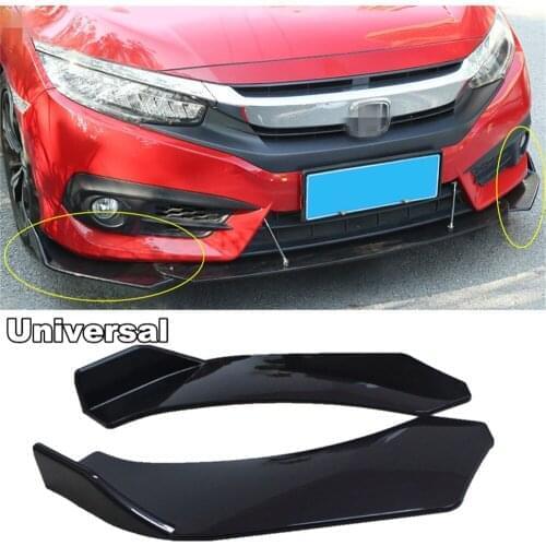 2pcs Black Car Front Bumper Diffuser Bumper Canard Lip Body Shovels Splitter Lip Body Protector Kit Детали экстерьера