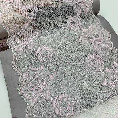 3y/lot Width 23.50cm Floral Stretch Lace Trims Pink For Clothing Accessories Dress Sewing Applique Costume Lace Fabrics Bra