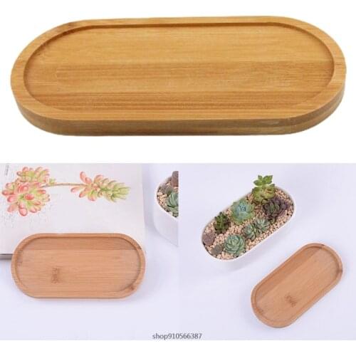 Storage Plant Wooden Oval Flower Pot Tray Multi-function Flower Cushion Sturdy Succulents Bowl Mat Collection Display Wholesales