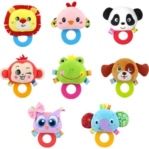 Baby Care teether plush toy Baby Teethers Dental Care hand-held gutta silicone relieve massage babys gums bell sound shakes