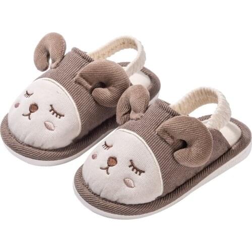 Childrens Slippers Spring and Autumn with Cute Cartoon Lamb Slippers for Boys and Girls Non-slip Home Indoor Shoes Fashion Hot