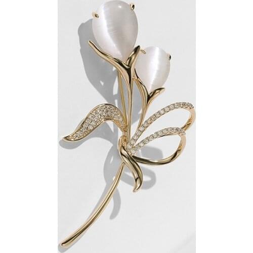 Elegant Tulip Flower Brooches Brooch Bouquet Hijab Pins Female Brooch Wedding Accessories Gift