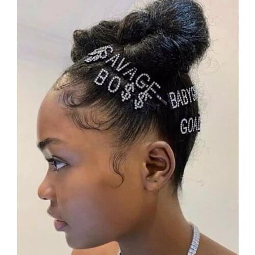 Hot Sale Hairclips"SAVAGE","BO$$","BABYGIRL","GOAL$","MELANIN" Words Hairgrips High Quality Hair Pins Accessories WHOLESALE