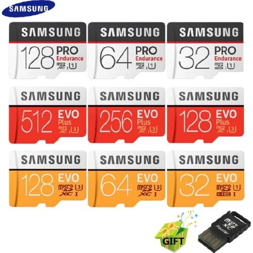 SAMSUNG EVO Plus/PRO Enduran Microsd Card 256G 128G 64G 32GB Memory Card C10 4K Ultra HD MicroSDXC/SDHC Flash Card