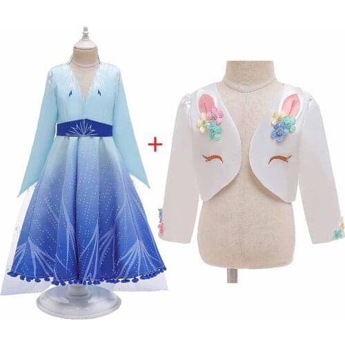 Girls Fantasy Unicorn Coat Costume Children Winter Long Coat Snowwear Outerwear Kid Jackets Snowsuit Clothing