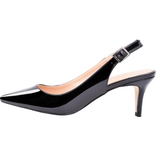 Lovirs Womens Slingback Ankle Strap Sandals Stiletto Low Heel Pointy Toe Pumps Shoes for Office Party Dress 6.5cm