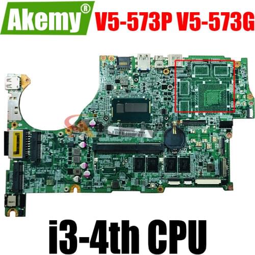 DAZRQMB18F0 NB.MP211.001 For Acer Aspire V5-573P V5-573G V5-573 V5-473G V5-473 laptop motherboard W/ I3-4010/4030U RAM 4G DDR3L