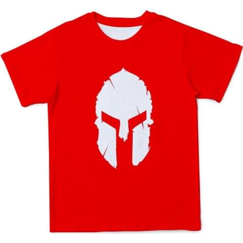 Fashion pure color 3d Spartan graphic mens t-shirt Summer comfortable 3d Spartan face t-shirt for men boy kids simple top