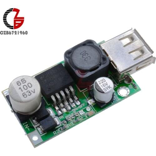 LM2596HV 5V DC-DC 7-56V 9V 12V 24V 36V 48V to Fixed 5V 3A Non-isolated Step Down Buck Converter Module USB Charger Module