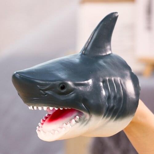 Soft Fun Animals Hand Puppets Figure Head Simulation Cosplay Shark Giraffe Gorilla Hand Puppet Figure Toys For Kids Best Gifts