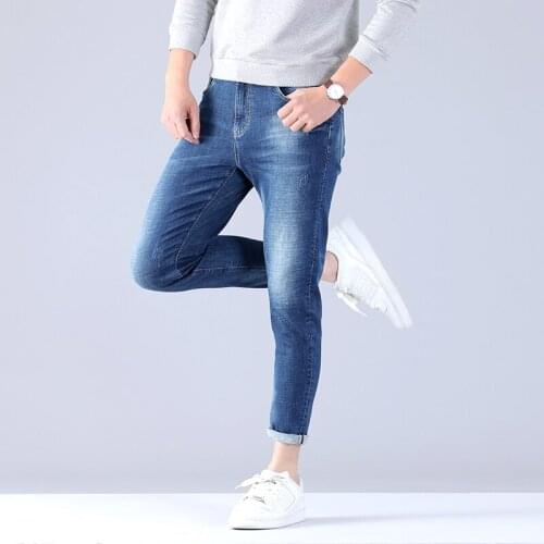 NEW 2018 mens Fashion jeans Slim men trousers Casual Thin Summer Denim Pants Classic Cowboys Young Man blue