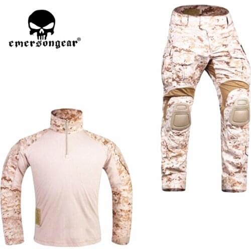 New G3 Combat Uniform Hunting Military Army Multicam Shirt Tactical Pants with Knee Pads AOR1 Desert EMERSON Hunting Party