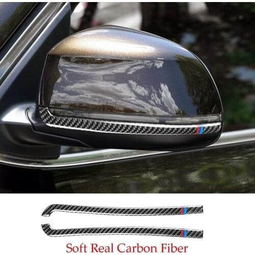 Soft Carbon Fiber Side Rearview Mirror Strip Trim For BMW X5 F15 X6 F16 2014-2018 X3 X4