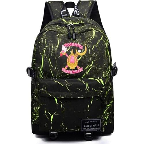 Backpack Anime Card Captor Schoolbag Casual High Quality Unisex Packsack Mochila Student Teenger Travel Laptop Bag