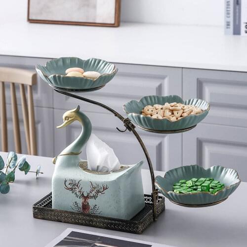 European Fruit Plate Luxury Living Room Tea Table Snacks Dry Fruit Tray Light Luxury Personality Creative Tray Decoration