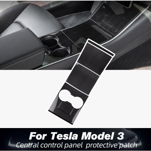 Vxvb For Tesla Model 3 Accessories 2020 Car White red black ABS Control Console Cup Holder Frame Cover Trim Protection Sticker