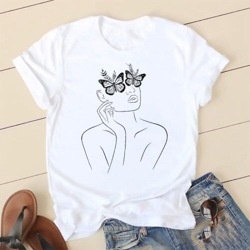 Women Short Sleeve Floral Flower Printing Cute Ladies 90s Fashion Clothes Watercolor Print Tshirt Female Tee Tops Graphic