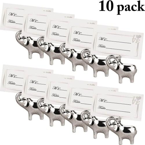 10pcs Place Cards Wedding Party Table Decor Table Card Event Party Supplies Seating Card with Cute Elephant Place Card Holder