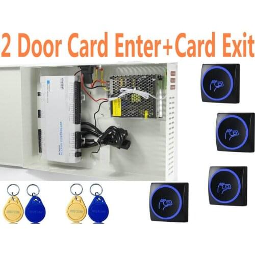 2 Door EM Card Enter+Card Exit Anti Pass back Web IP Controller+TCP/IP Network For Office/Factory control+4 pcs Access readers