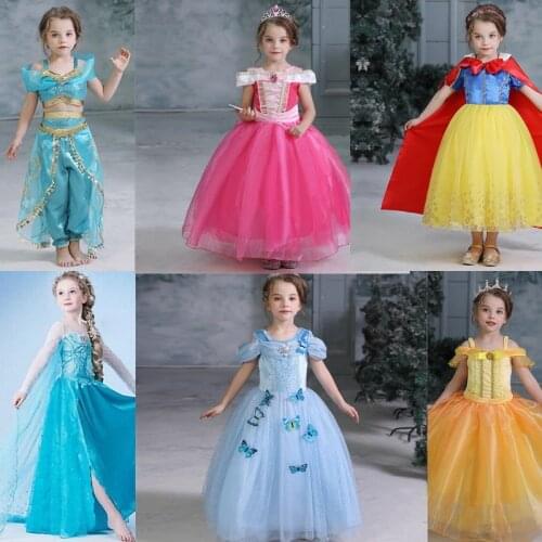 2020 Cinderella Princess Dress Girls Halloween Costume Girls Party Cosplay Costume 4-10T Kids Dresses for Girls Birthday Dress