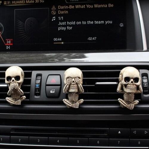 3Pcs Bone Skull Diffuser Magic Car Perfume Fragrance Clip Auto Vent Air Freshener Scent Cool Vent Clip Scent Refill For Car