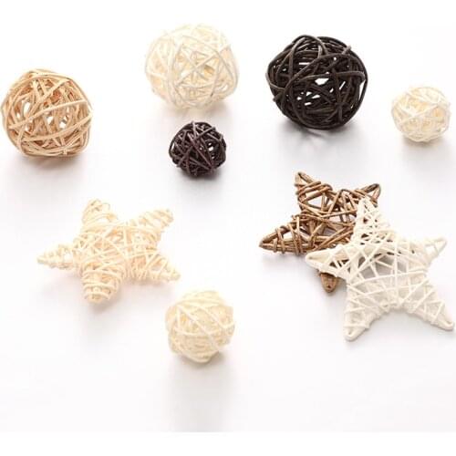 9pcs Handmade Rattan Wicker Balls Sepak Takraw Ball Photography Studio Decorationins Shooting Props Backgrounds Accessories