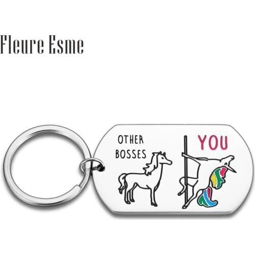 Boss Keychain Gifts for Men Women Office Mentor Supervisor Unicorn Boss Lady Keychain for Going Away Celebration Appreciation