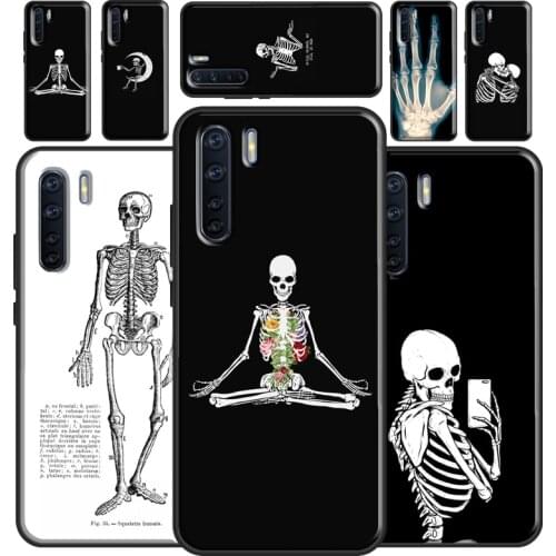 Skeleton Art Case For OPPO A93 A91 A83 A5 A9 A31 A53 2020 A52 A72 A15 A3S A5S F5 Find X3 Pro Cover Capa