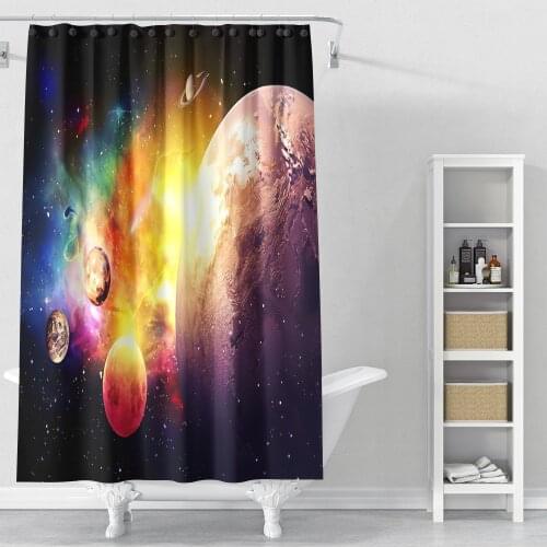 Customize 3D Print Galaxy Outer Space Patterns Colorful Waterproof Shower Curtains Toilet Bathroom Boys Girls Home Decoration